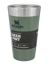 Stanley 0.47 Ltr Adventure Stacking Stainless Steel Beer Pint, Hammertone Green