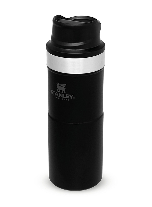 Stanley 0.35 Ltr Trigger Action Stainless Steel Travel Mug, Matte Black