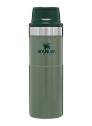 Stanley 0.35 Ltr Classic Trigger Action Stainless Steel Travel Mug, Hammertone Green