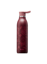 Aladdin 0.6 Ltr Cityloop Thermavac Stainless Steel Water Bottle, Burgundy Magnoila Print