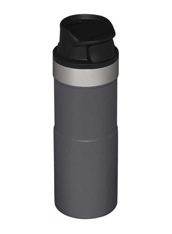 Stanley 0.35 Ltr Trigger Action Stainless Steel Travel Mug, Charcoal