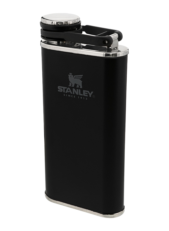 Stanley 0.23 Ltr Classic Wide Mouth Stainless Steel Hip Flasks, Matte Black