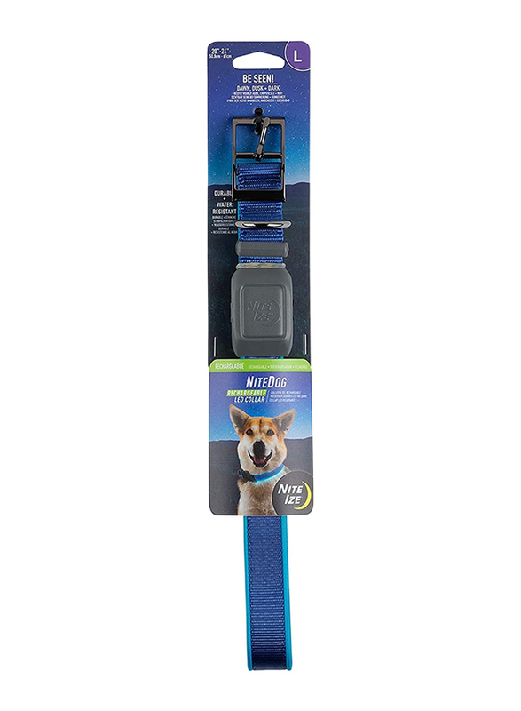 Nite Ize Rechargeable Led Collar, Large, Blue