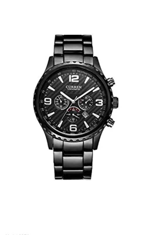 Curren 8056 Analog Watch for Women with Stainless Steel Band, Water Resistant, Black