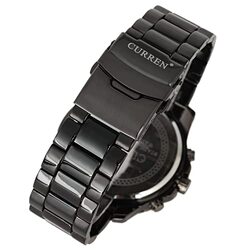 Curren 8056 Analog Watch for Women with Stainless Steel Band, Water Resistant, Black