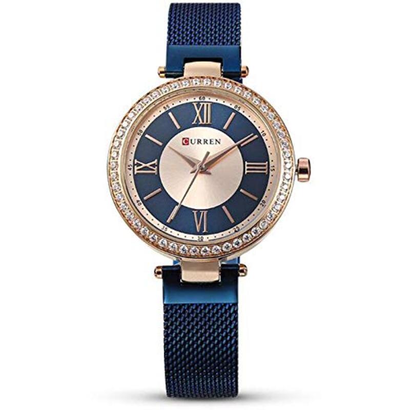 

Curren Analog Watch for Women with Stainless Steel, Blues