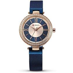 Curren Analog Watch for Women with Stainless Steel, Blues