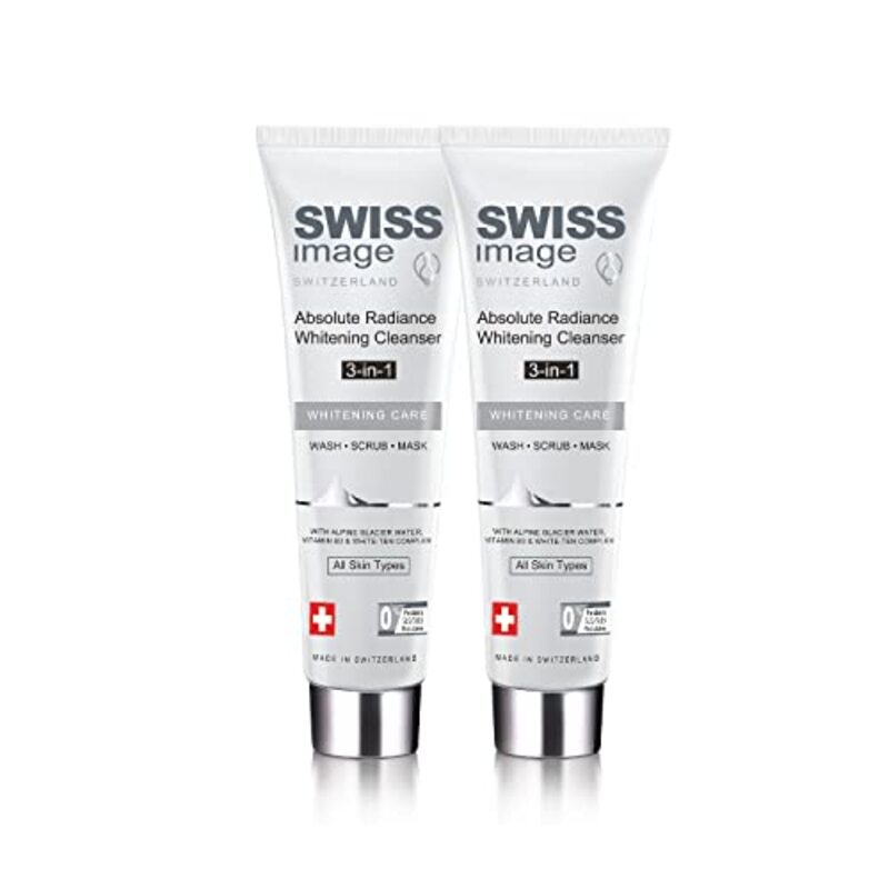 Swiss Image 3-in-1 Whitening Care Face Wash, Face Scrub and Face Mask, 100ml, 2 Pieces