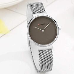 Curren Analog Watch for Women with Stainless Steel Band, Grey