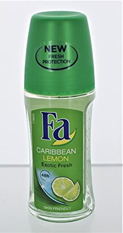 Fa Caribbean Lemon Exotic Fresh Deodorant Roll On, 50ml, 3 Piece