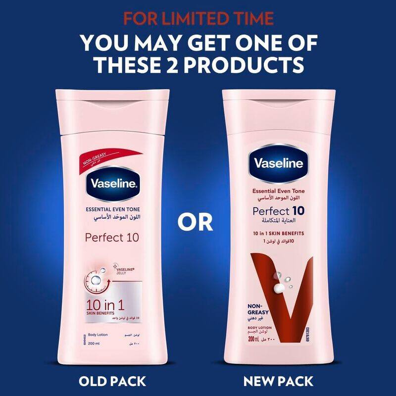 

Vaseline Body Lotion Perfect 10, 200Ml, Packaging may vary