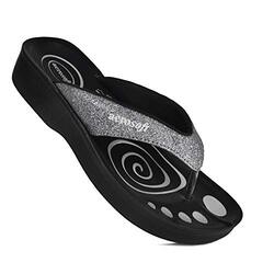 Aerosoft Glitter Thong Beach Wear Summer Arch Support Flip Flops for Women