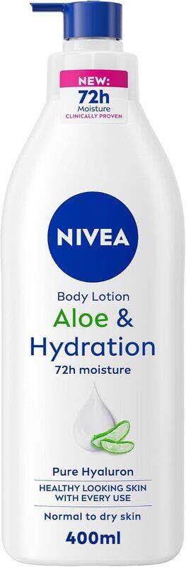 

NIVEA Body Lotion for Normal to Dry Skin, Aloe & Hydration, 5in1 Complete Care, with Deep Moisture Serum, 48H Fast Refreshing Moisture, 400ml