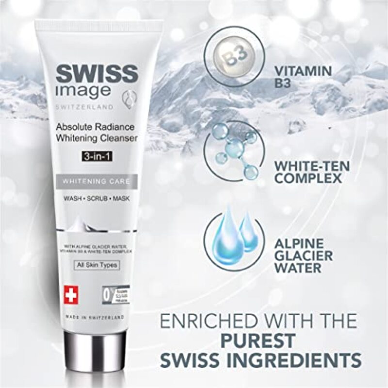 Swiss Image 3-in-1 Whitening Care Face Wash, Face Scrub and Face Mask, 100ml, 2 Pieces