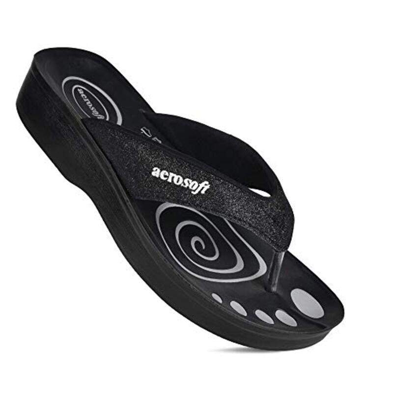 Aerosoft Gliteratti Orthotic Soft Open Toe Comfortable Flip Flop Sandals