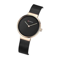 Curren Analog Watch for Women with Stainless Steel Band, Black