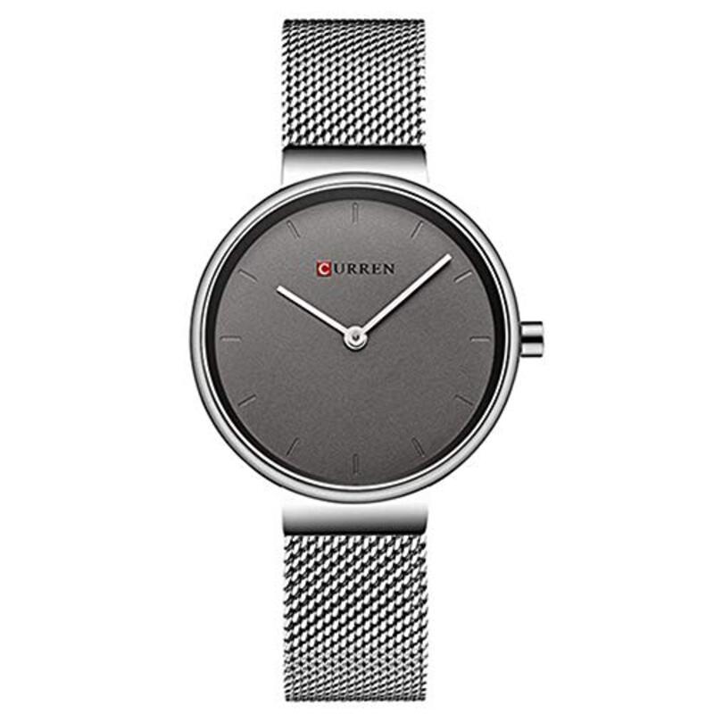 

Curren Analog Watch for Women with Stainless Steel Band, Grey