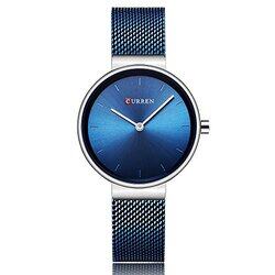 Curren Analog Quartz Watch for Women with Stainless Steel Band, Water Resistant, Blue