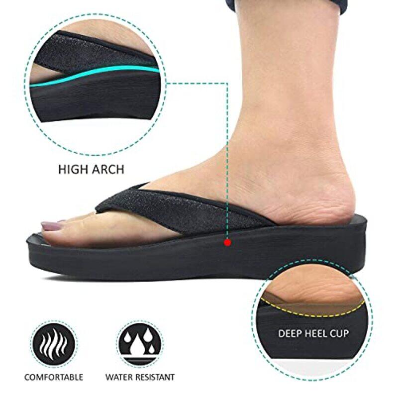 Aerosoft Gliteratti Orthotic Soft Open Toe Comfortable Flip Flop Sandals