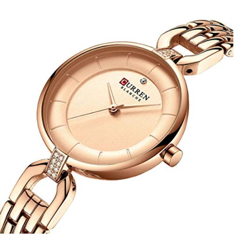 Curren 9052 Analog Watch for Women with Stainless Steel Band, Water Resistant, Rose Gold