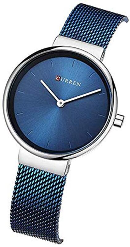 Curren Analog Watch for Women with Stainless Steel Band, Water Resistant, Blue