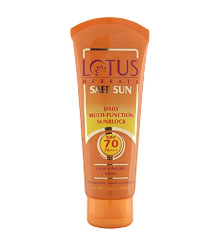 Lotus SPF 70 PA+++ Professional Herbals Safe Sun Multi-Function Sunblock Sunscreen, 60g