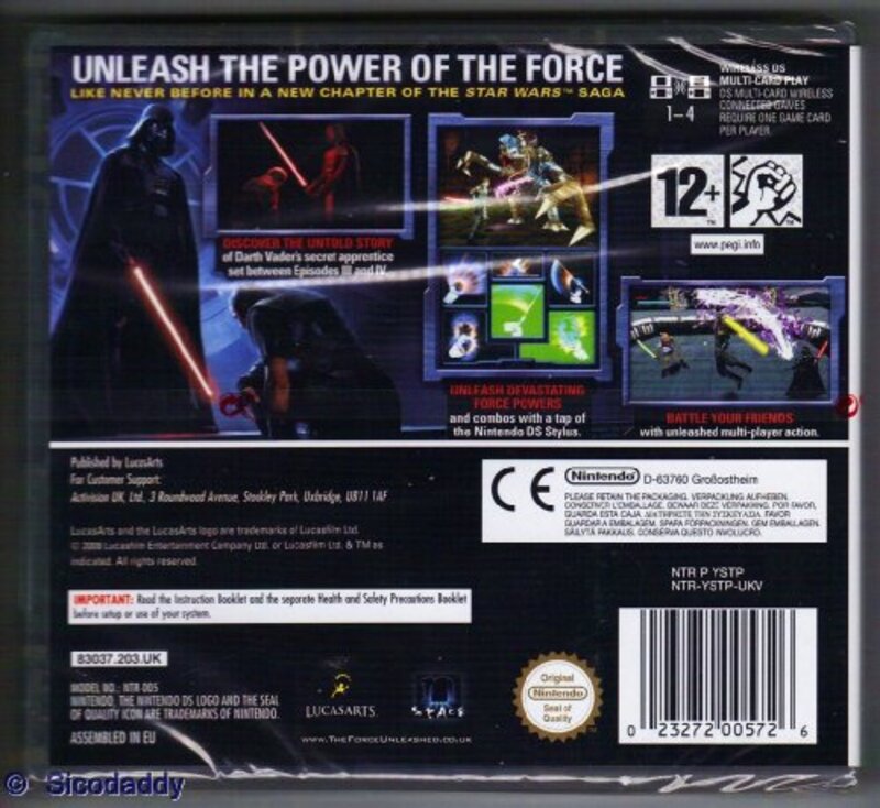 Star Wars The Force Unleashed Game for Nintendo DS By Activision