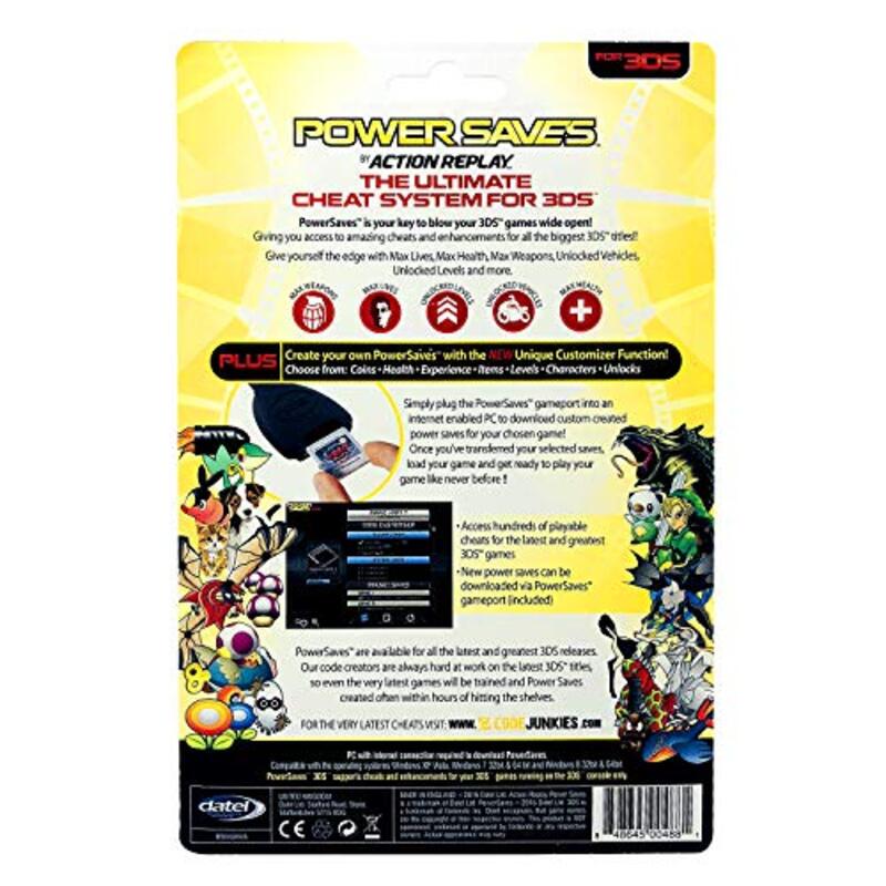 Datel Action Replay Powersaves 2018 Edition for Nintendo 3DS, Black