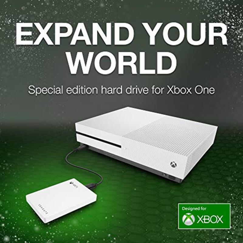 Seagate 2 TB Portable Game External Hard Drive for Xbox/Xbox One, White