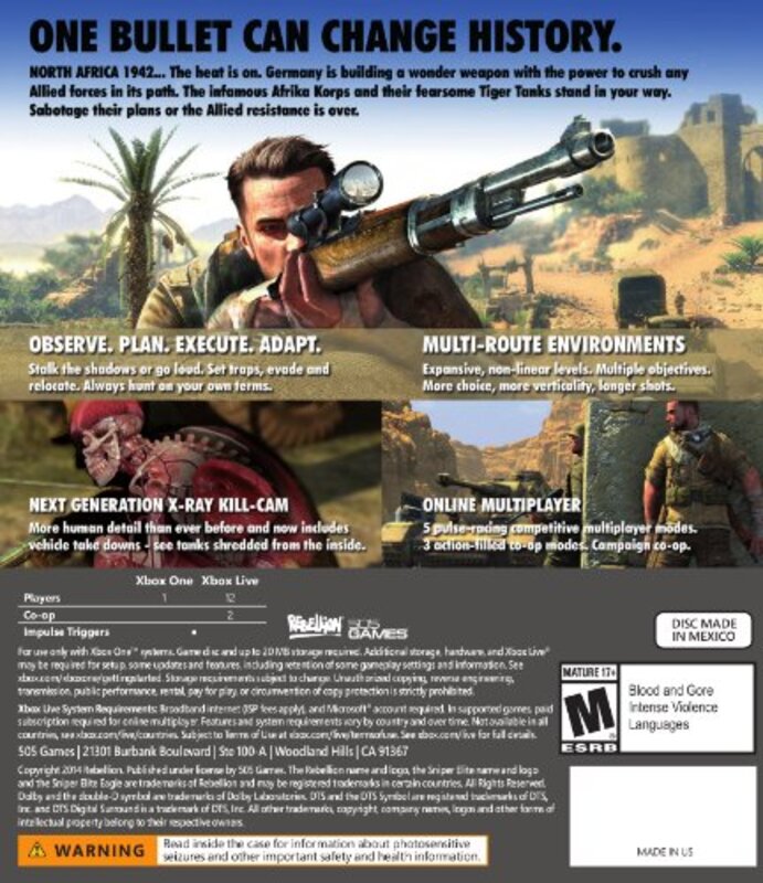 Sniper Elite III Standard Edition Video Game for Xbox One by 505 Games