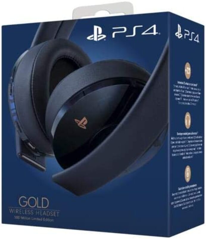 Sony PlayStation Gold Wireless Headset 500 Million Limited Edition, Blue