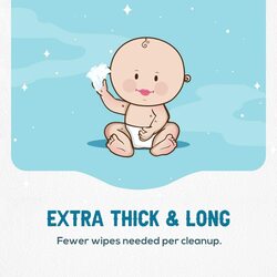 Wow Baby Wet Wipes, Extra & Long 26 X 3 Packs, 78 Sheets Fragrance free