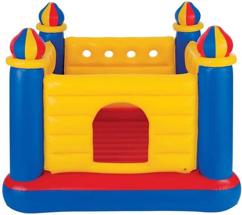 Intex 48259 Jump-O-Lene Inflatable Castle Bouncer with Manual Pump, Ages 3+