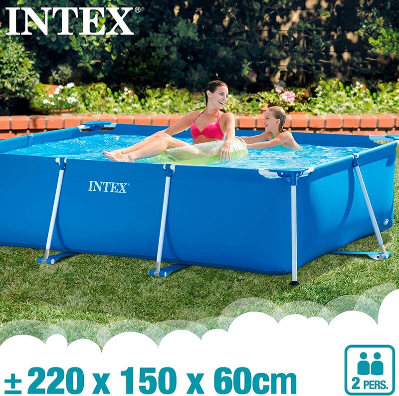 Intex Rectangular Frame Pool without Pump, Ages 6+, 28273, Blue