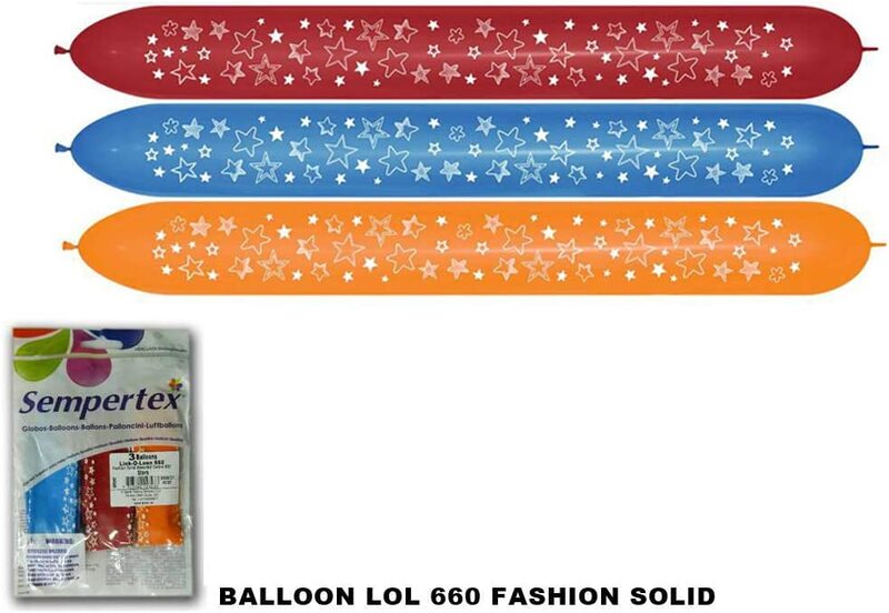 Sempertex 660Q Link O Loon Latex Balloons, 3 Pieces, Fashion Solid