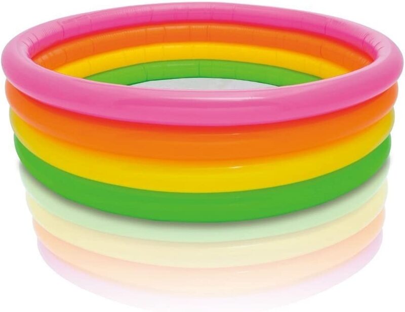 Intex PA Toys 4 Rings Baby Pool, Multicolour