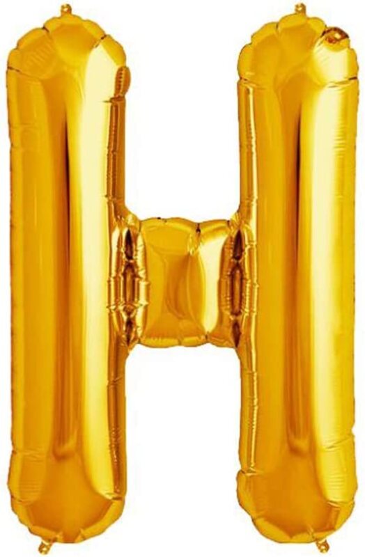 Beautiful 40-inch Alphabet H Foil Balloon, Pack of 1 Unit, Golden