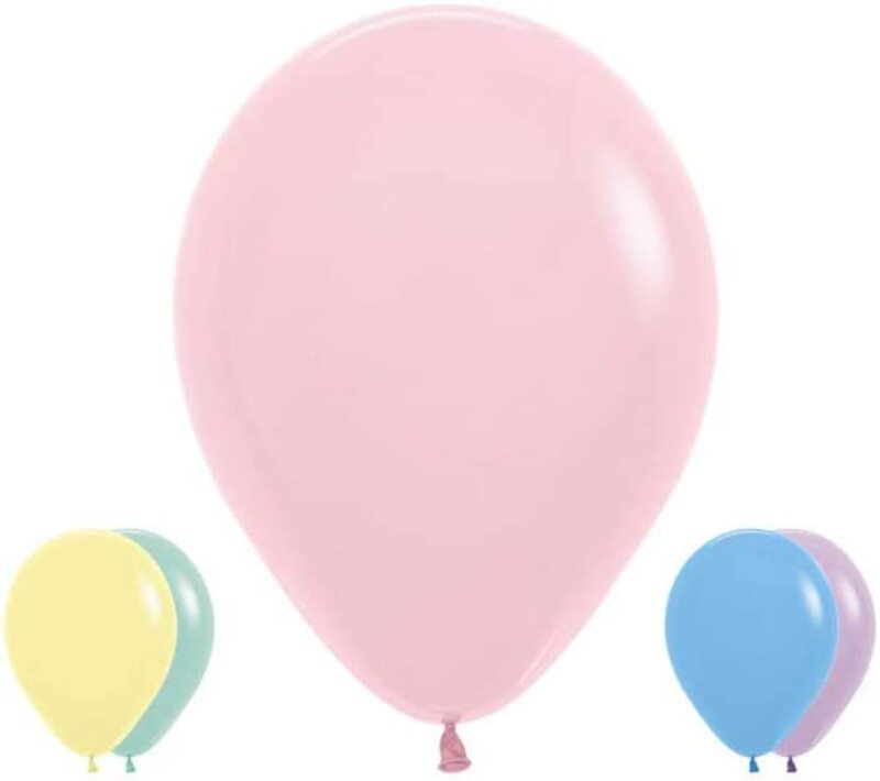 Amscan 20012383 30cm Latex Balloons, 50 Pieces, Matte Pastel Assorted Color