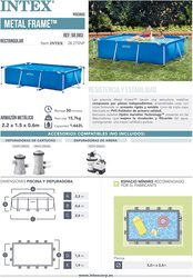 Intex Rectangular Frame Play Pool, 28270NP, Blue