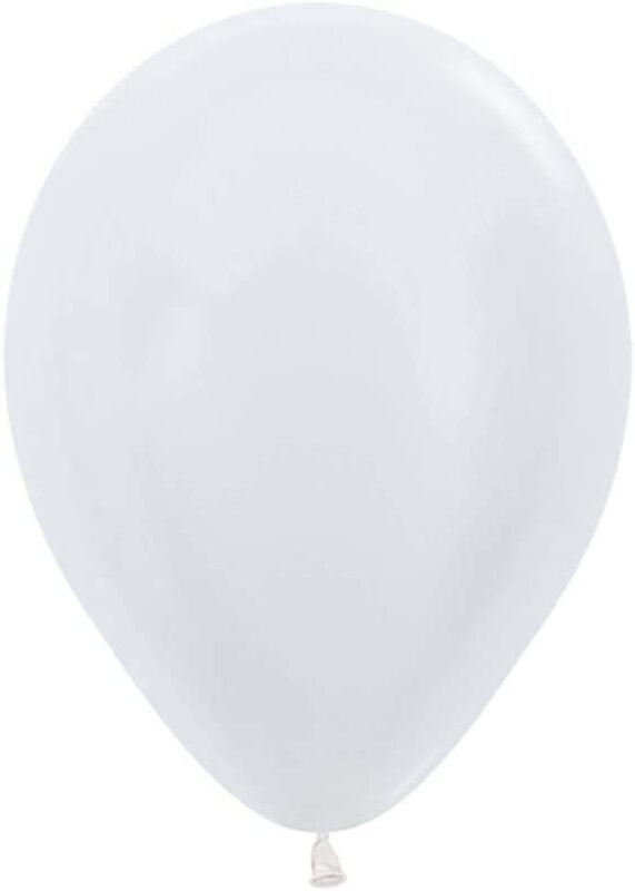 Amscan 20000829 Latex Balloons, 50 Pieces, Pearl Satin White