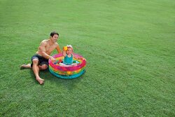 Intex Inflatable Baby Pool Ring Toy with 50 Balls Pit, Ages 1+