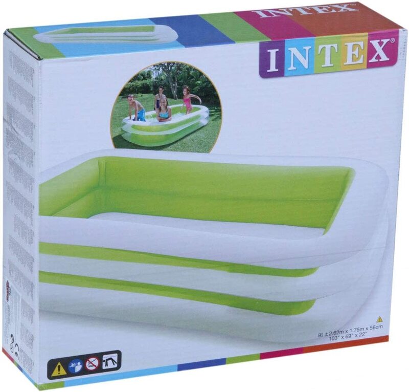 Intex Swim Centre Inflatable Family Swimming Pool, 56483, White/Blue