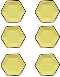 9-inch 6-Piece Hexagonal Party Paper Plate Set, Yellow