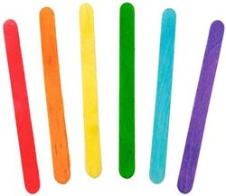 Party Fun Colourful Wooden Ice-Cream Stick Set, 50 Pieces, Multicolour