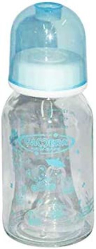 Camera Baby Feeding Glass Bottle, Newborn, 120ml, Blue