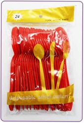24-Piece Party Fun Plastic Spoon, Red