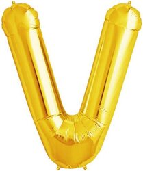 Beautiful 40-inch Alphabet V Foil Balloon, Pack of 1 Unit, Golden