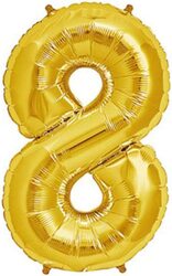 Beautiful 40-inch Number 8 Foil Balloon, Pack of 1 Unit, Golden