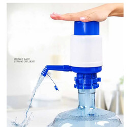 Water Bottles Pump Blue Manual Hand Pressure Drinking Fountain