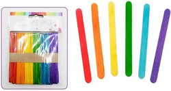 Party Fun Colourful Wooden Ice-Cream Stick Set, 50 Pieces, Multicolour